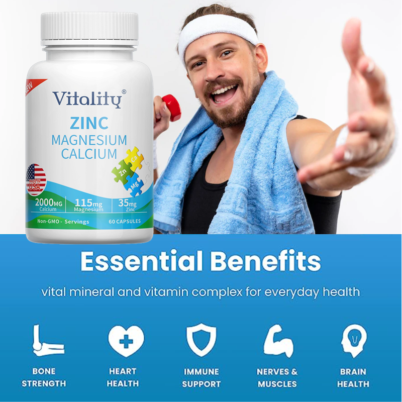 Calcium Magnesium Zinc Capsules, Immunity and Support Bone Health