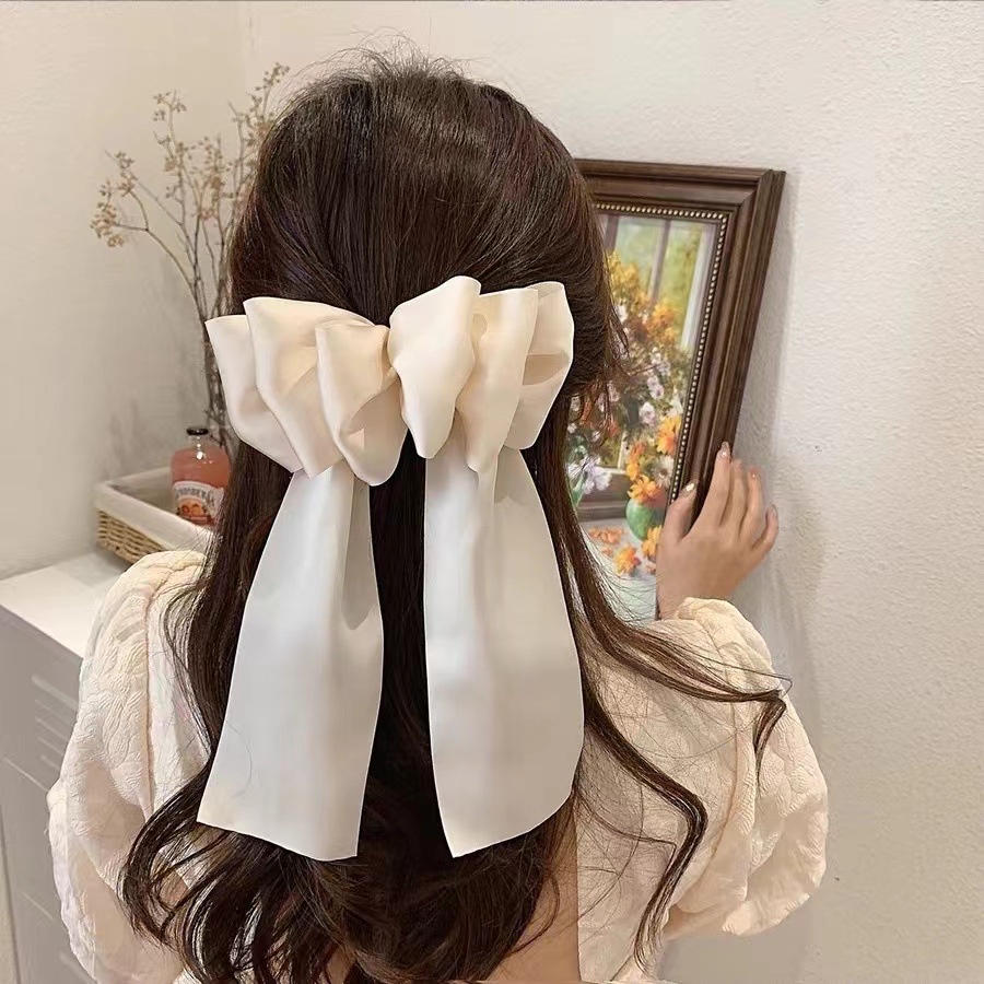 Wishcat Yarn Bow Hairpin Female Back Head Headdress Ponytail Spring ...