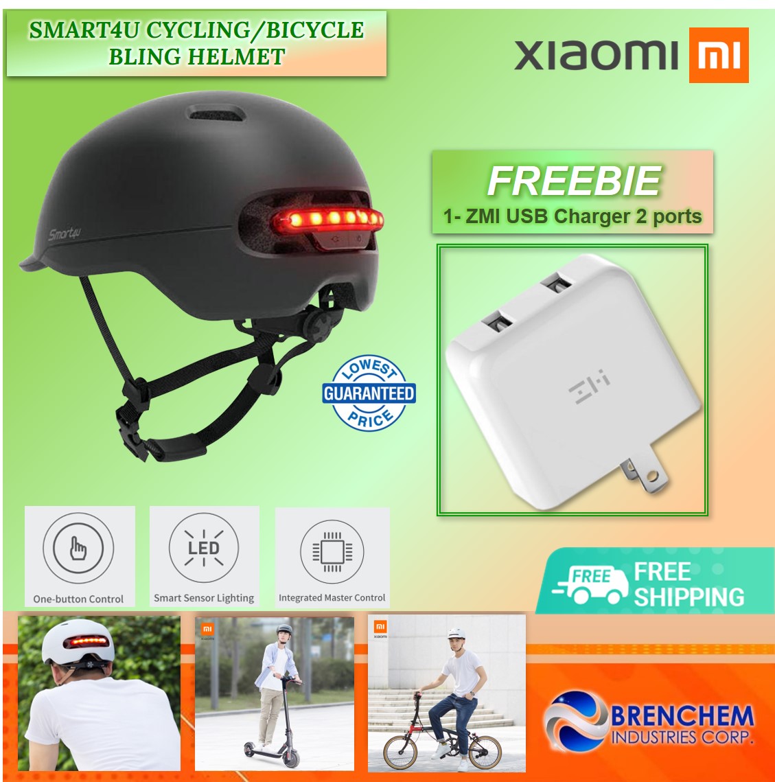 Smart4u Smart Bike Helmet with 3 Types of Alert Lights, Bling Helmet