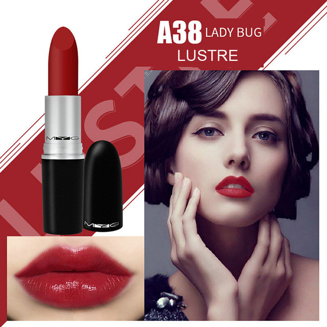 MYG Matte Lipstick Metal Tube Bullet Lipstick Waterproof Long Lasting