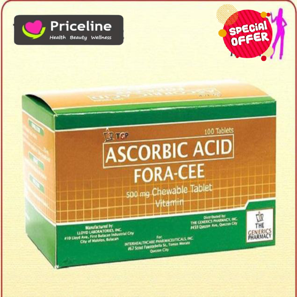 FORACEE ASCORBIC ACID 500 mg chewable tablet 100's Lazada PH