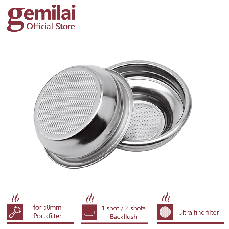shot/2 shots 58mm/51mm Portafilter Basket 304 Stainless Steel Coffee Fine  Filter