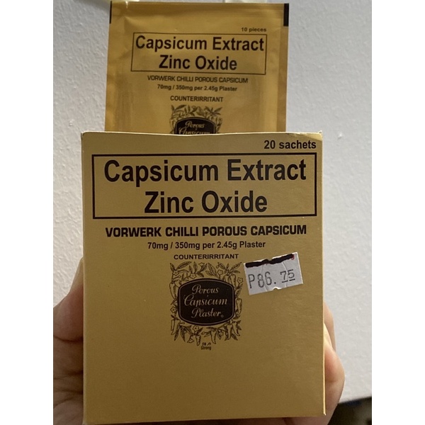 Capsicum Extract Zinc Oxide Chili PlasterMaJ Lazada PH