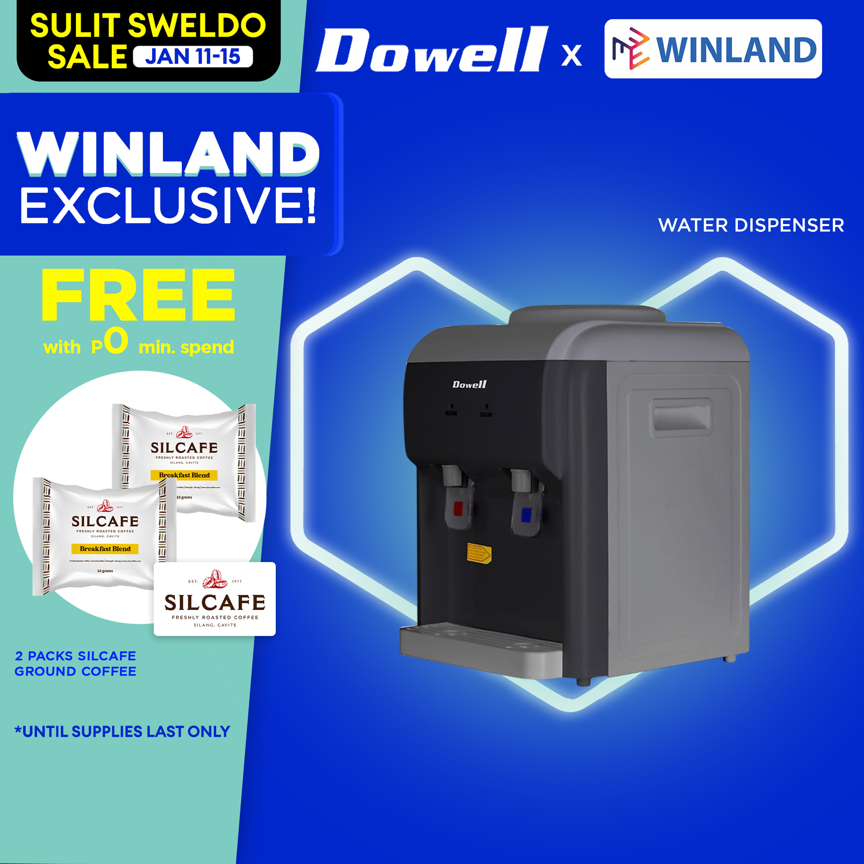 DOWELL by Winland Table top water dispenser 2 Faucets Hot & Chilled