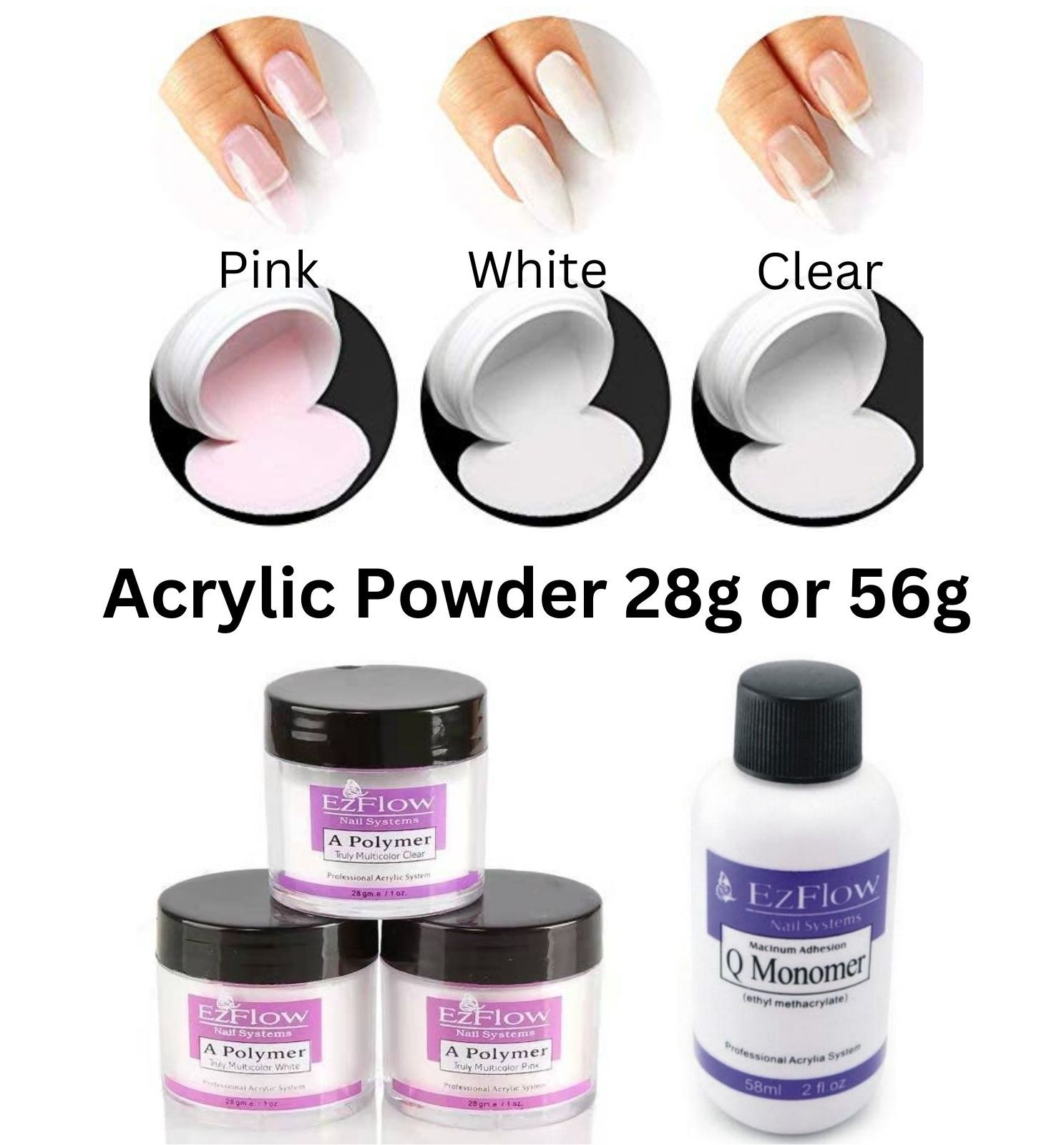 ネイルアート用品(筆など) EZFlow A Polymer Truly White Powder 453g EzFlow A Polymer Powder in Truly White - Lynamy Beauty Supply