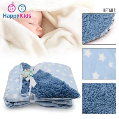 Hodeso Soft Franela side and Soft Fleece Baby Blanket Kumot