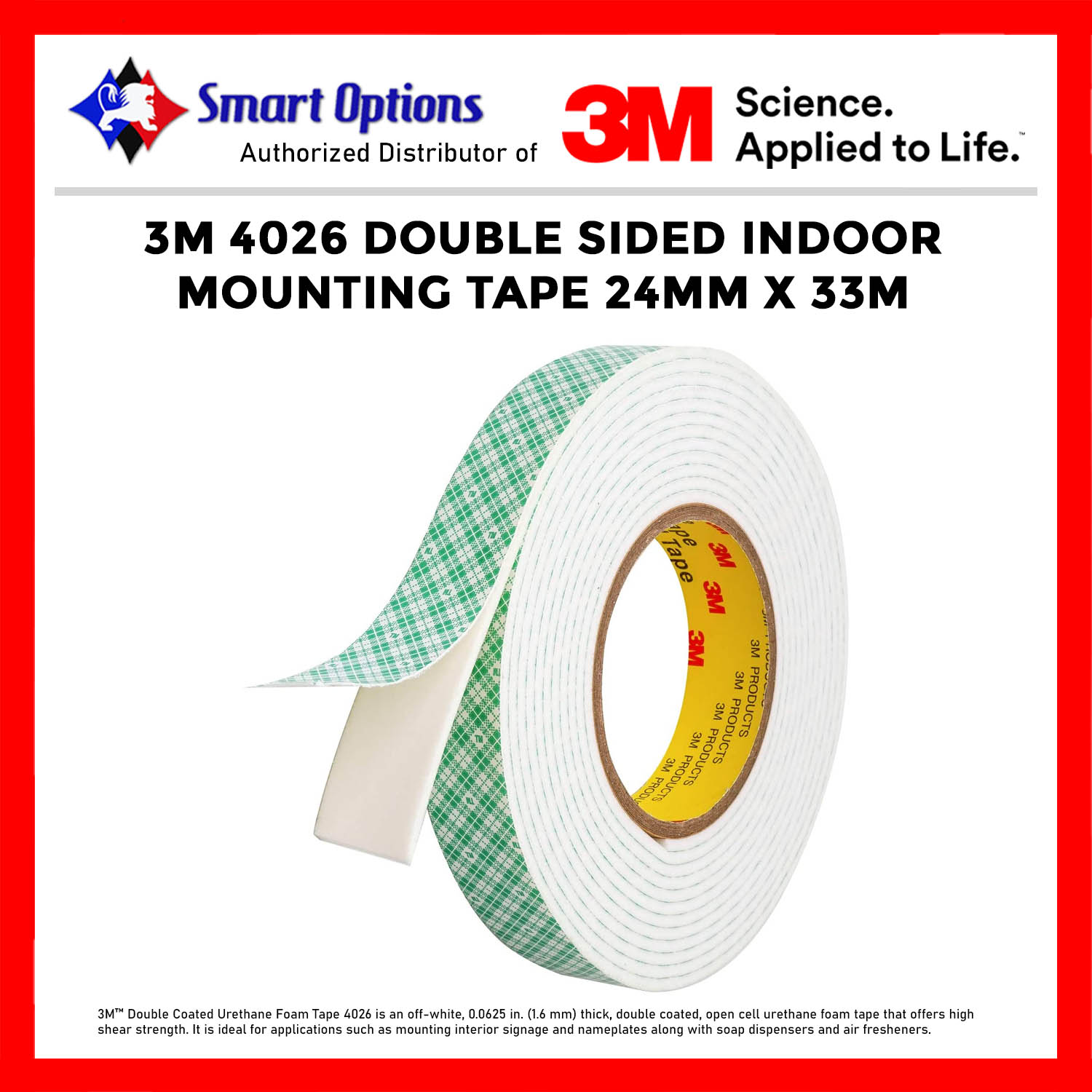 3M™ Double Coated Urethane Foam Tape 4026
