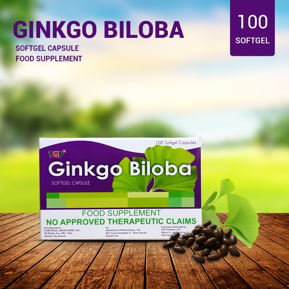 1 Box TGP Ginkgo Biloba Natural Health Food Supplement 100 Softgel Capsules Antioxidant Anti