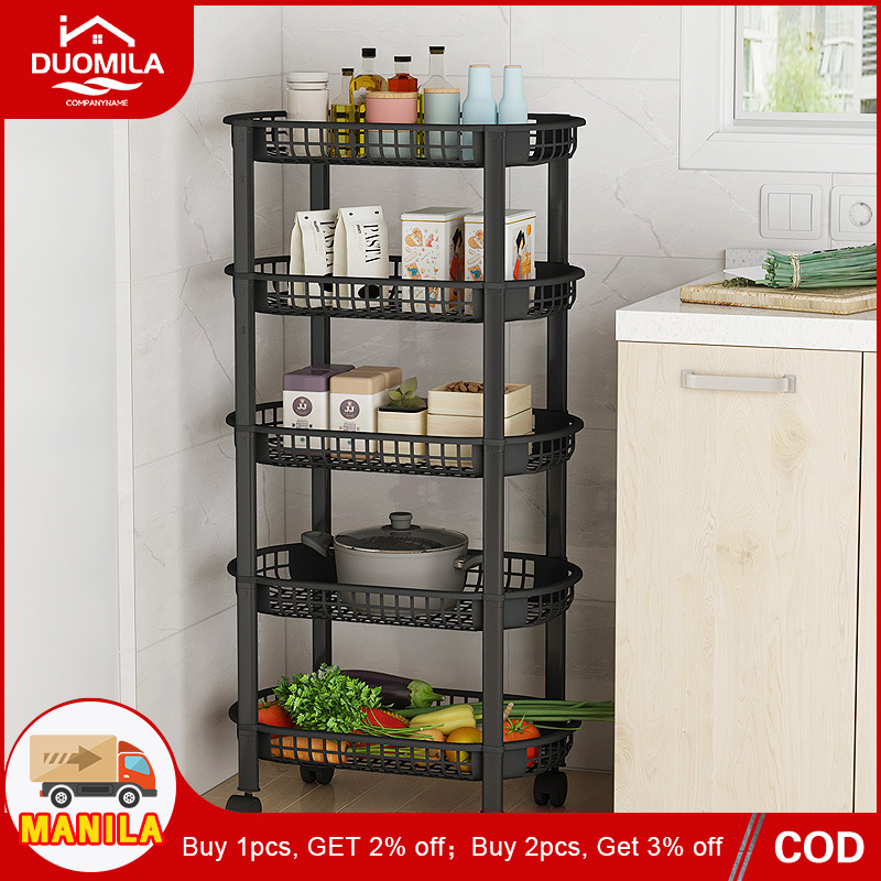 DML 4/5 Layer Moving Rack Kitchen Storage Shelf Wall Home