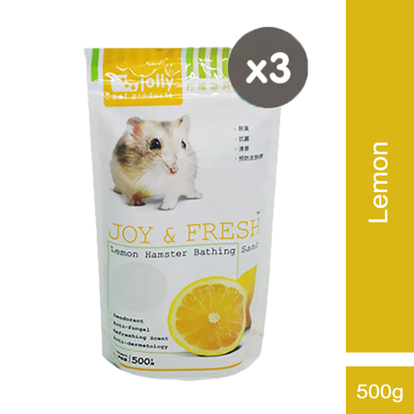 JOLLY JOY & FRESH HAMSTERS BATHING SAND LEMON FLAVOR 500g Set of 3