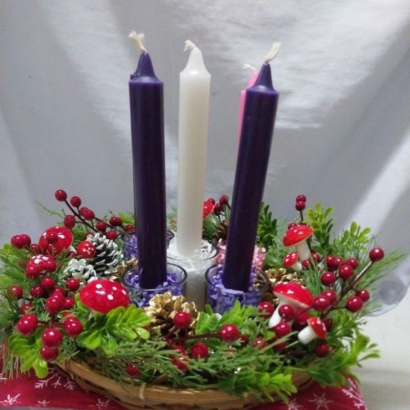 ∈ Christmas decor Advent wreath set round | Lazada PH