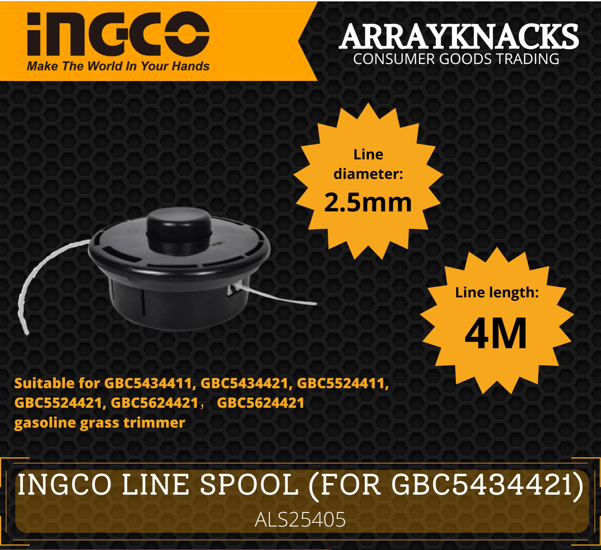 INGCO - (ALS25405) LINE SPOOL (FOR GBC5434421) | HAND TOOLS | Lazada PH