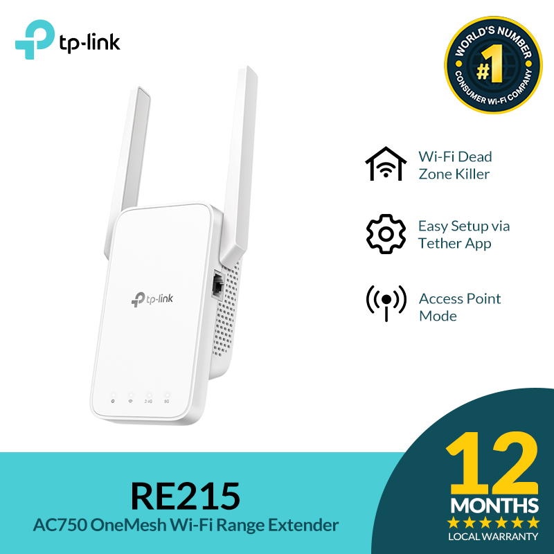 Tp-Link RE215 AC750 Dual Band(750Mbps) Mesh Wi-Fi Extender Wi-Fi Dead Zone  Killer Built-In Access Point Mode Compatible with Any Wi-fi Routers