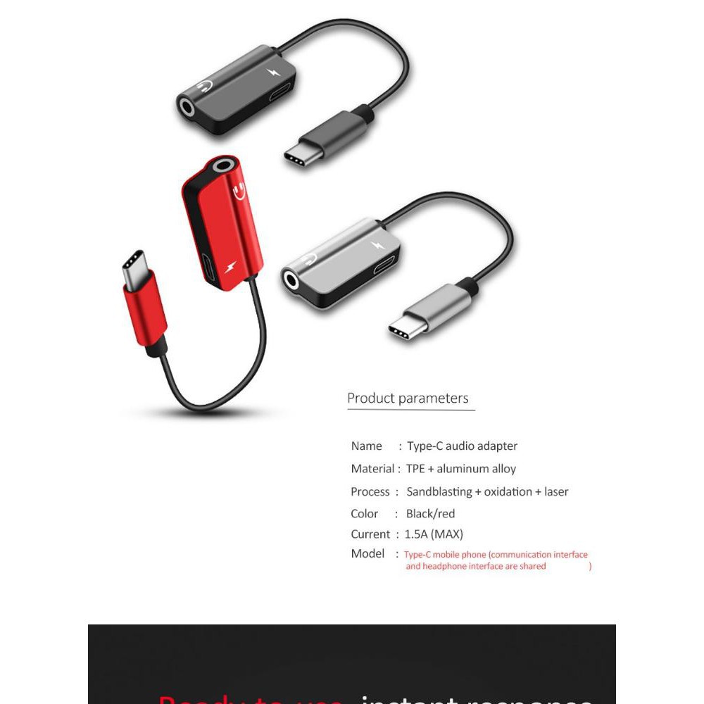Huawei only 2in1 TypeC to Audio Adapter Cable TypeC to 3.5mm AUX