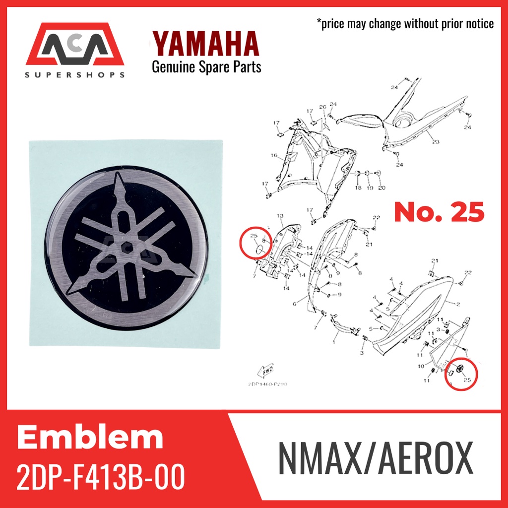 2DP-F413B-00-00 Yamaha Aufkleber Emblem Stimmgabel