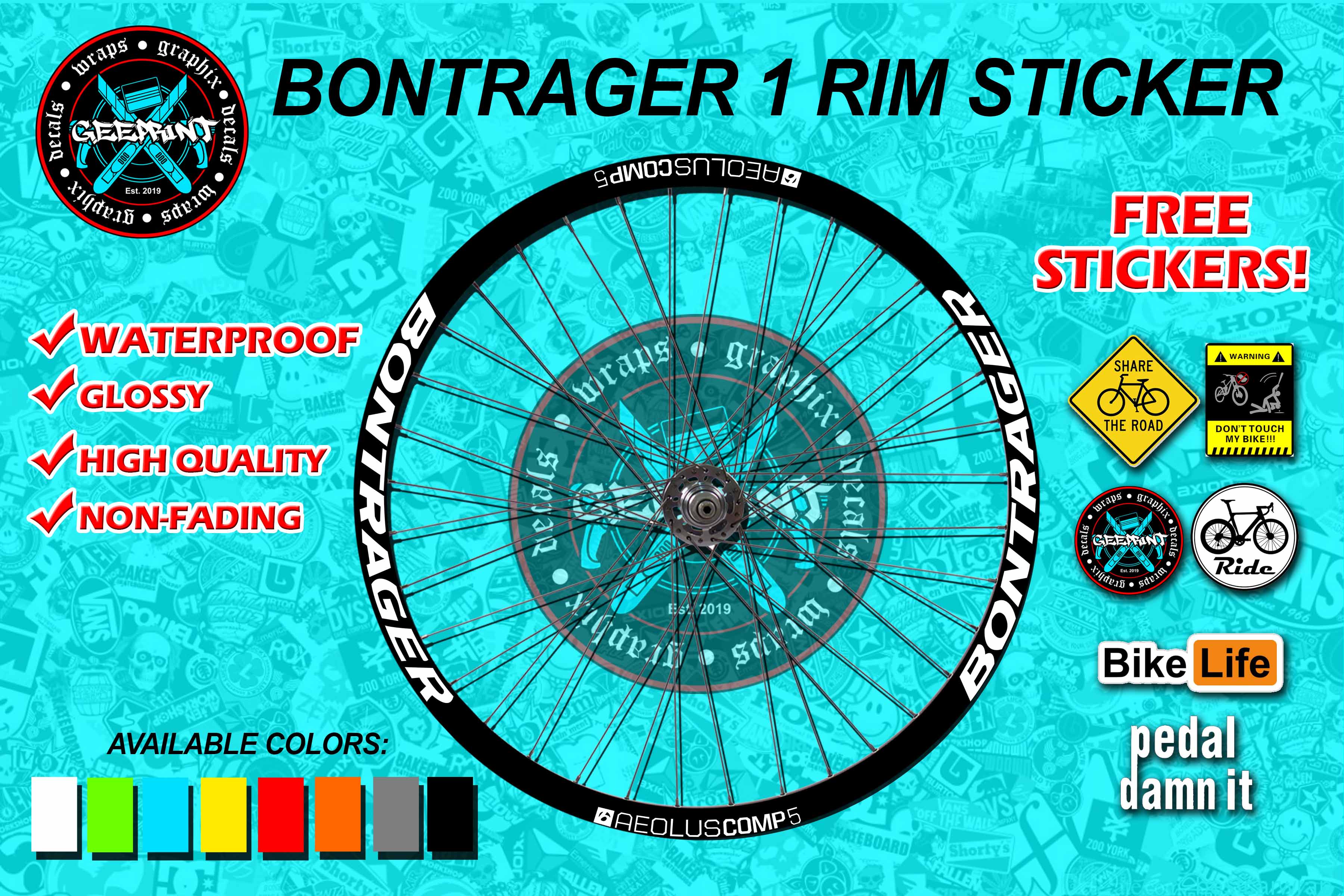 Bontrager Bike Rim Sticker Set W Freebies Sticker Pack Lazada Ph