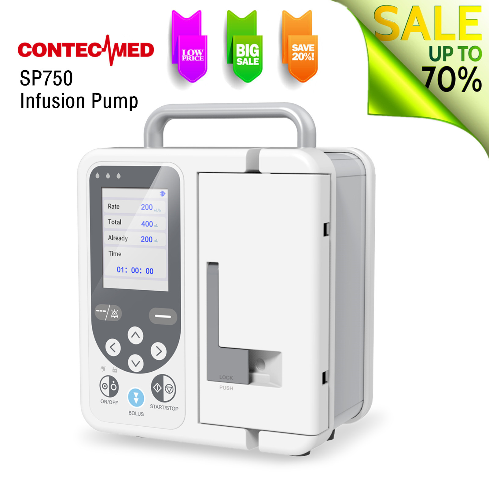 CONTECMED Volumetric Infusion Pump Fluid Standard IV with Alarm SP750