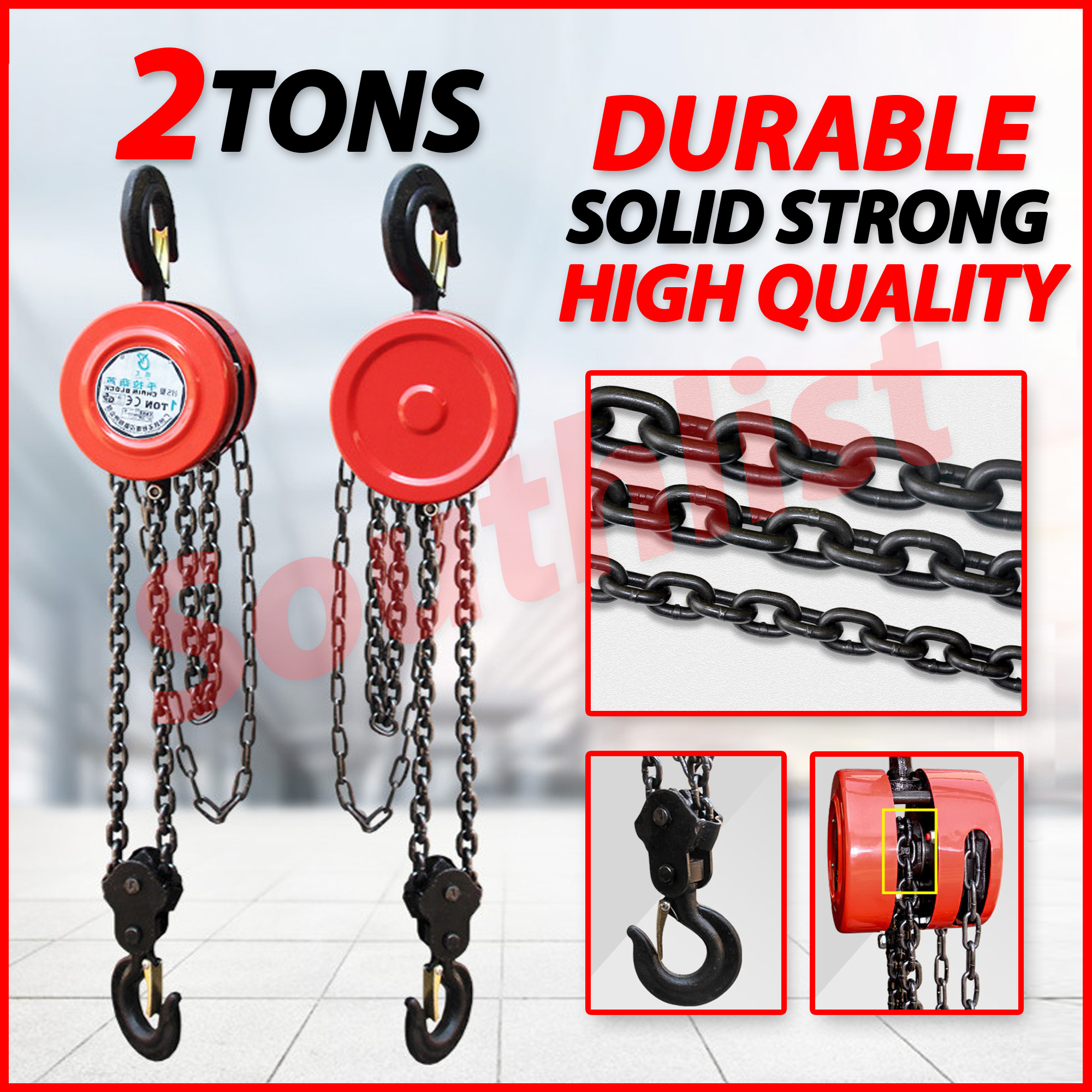 2 Tons Chain Block / Lifting Chain 2 Tons Weight Capacity With Strong 3