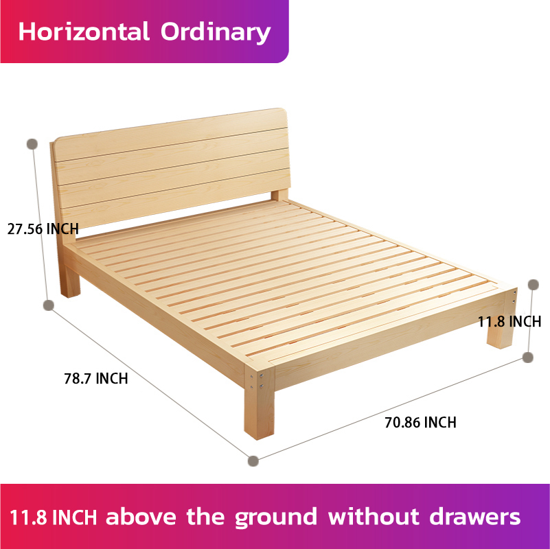 Solid Wood Bed 53.1459.05 INCH Width Modern Minimalist Household