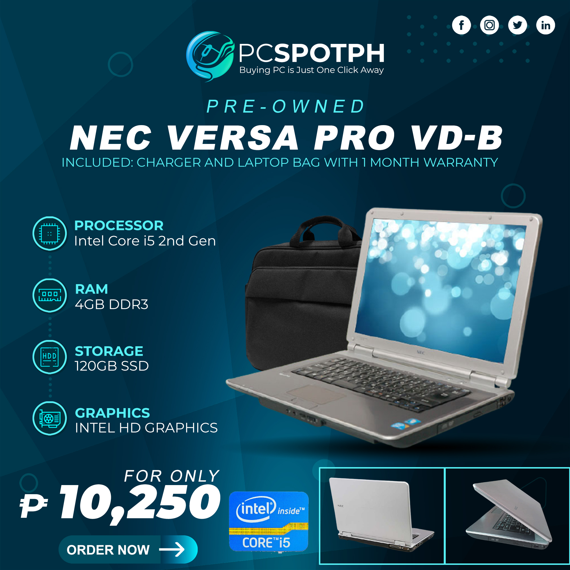 Nec Versa Pro VDB Intel Core i5 2nd Gen 4gb 120gb SSD Online