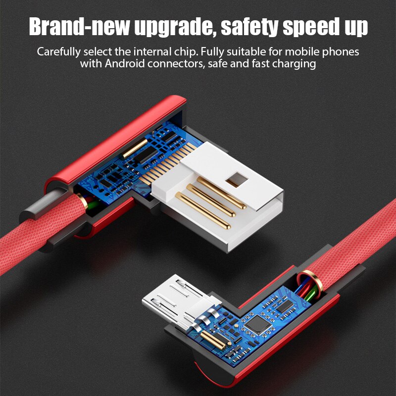 5A USB Type C Cable Wire Mobile Phone Fast Charging 90 Degree USB C Cable Type-C Charger Micro USB Cables For Suitable For Samsung S22 S21