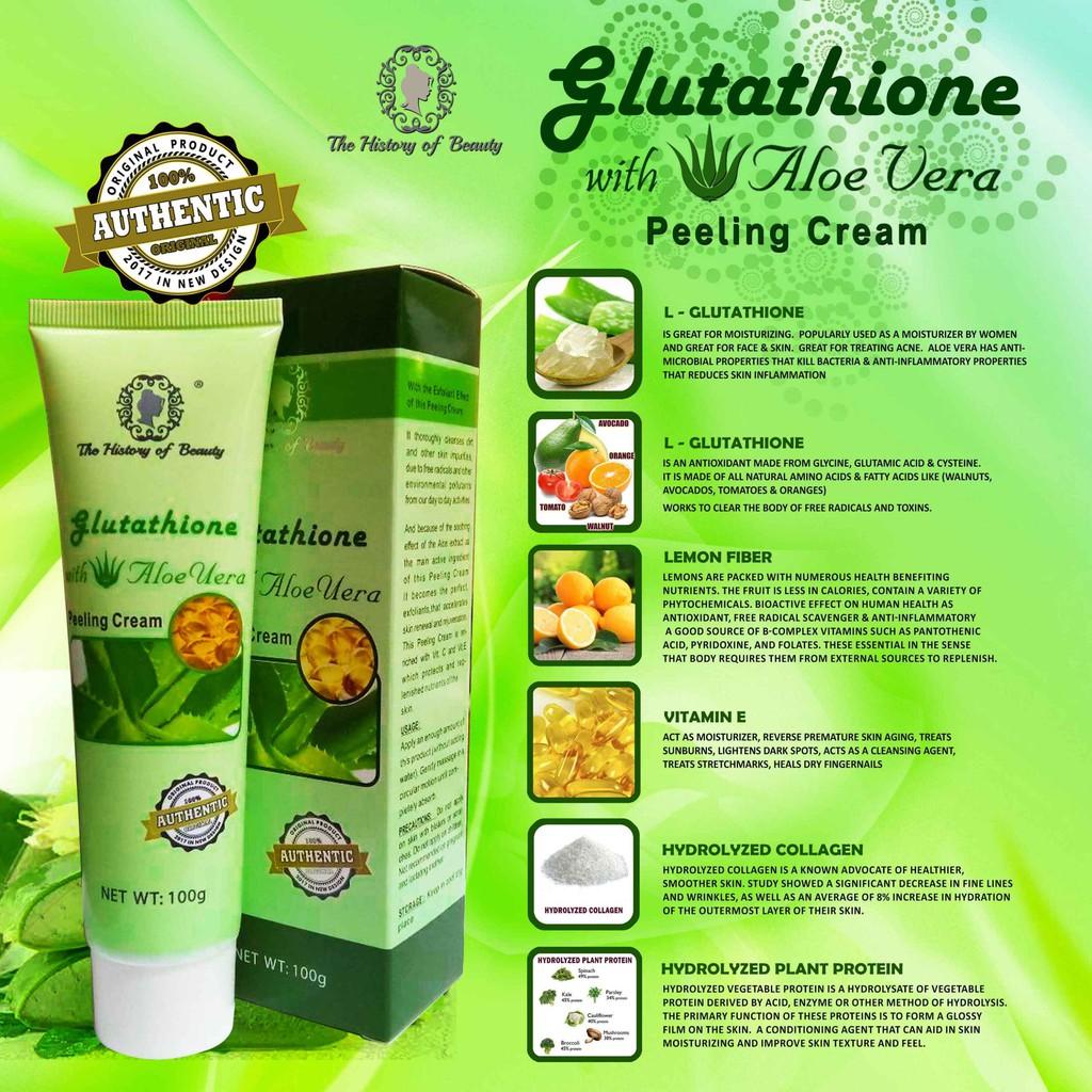 ALIN STORE] Glutathione With Aloe Vera Magic Peeling Cream (Green)  Brightening Anti-Aging Pore Control Niacinamide Cream Scrub For Normal Skin  - Lazada