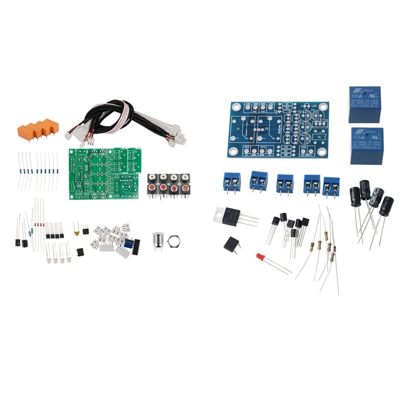 1 Set Speaker Protection Board Component Audio Amplifier & 1 Set Relay 4-Way Audio Input Signal Selector Switching