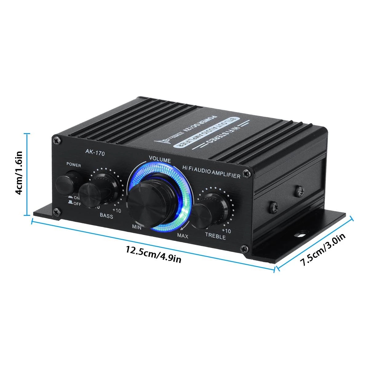 AK170 400W 12V Mini Car Home Amplifier Hifi Power Speaker Subwoofer