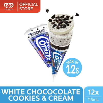 Selecta Cornetto Disc White Chocolate Cookies & Cream Ice Cream 12X 115ML