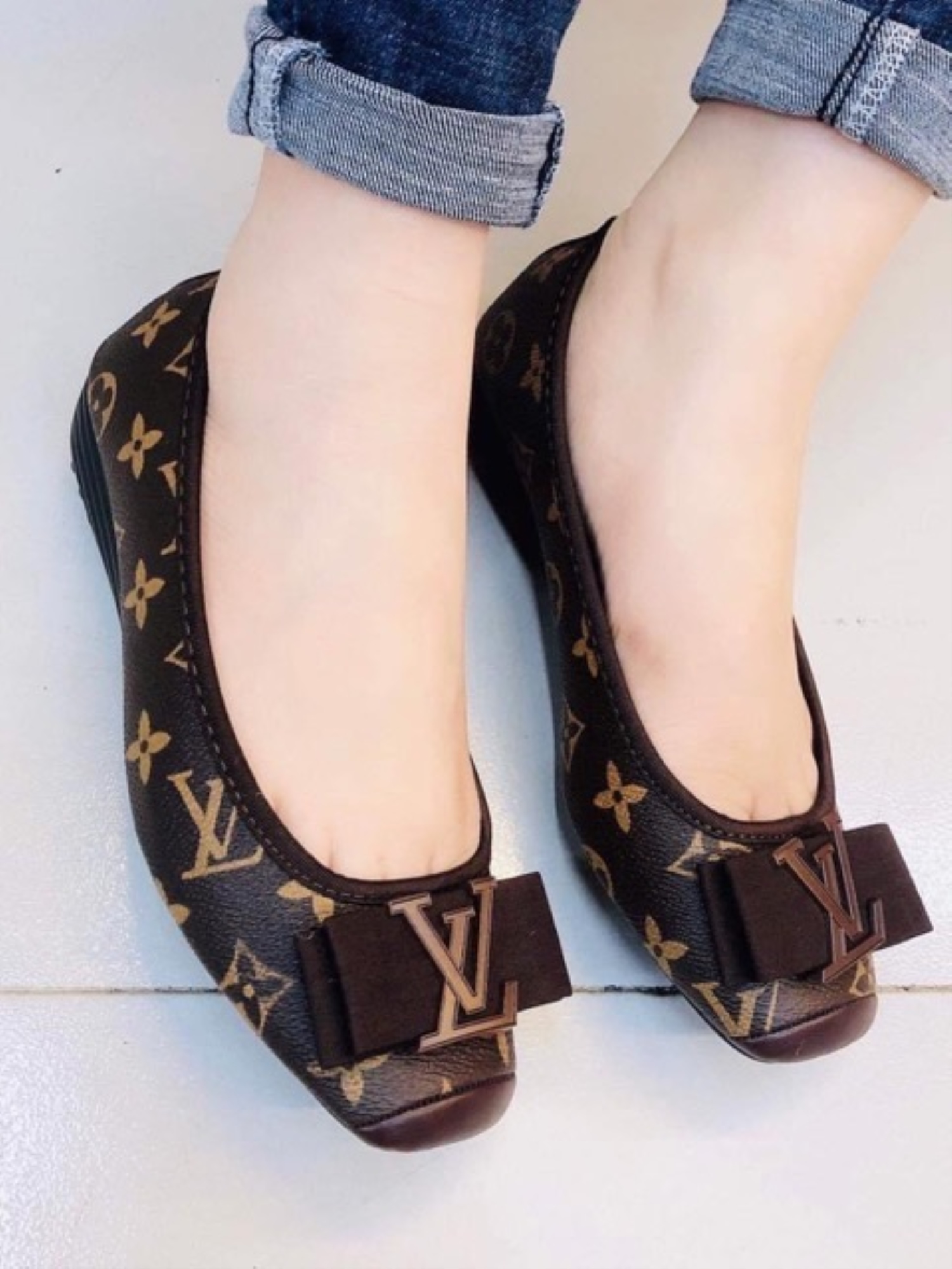 ♟ COD New Arrival LV Doll Shoes Lazada PH