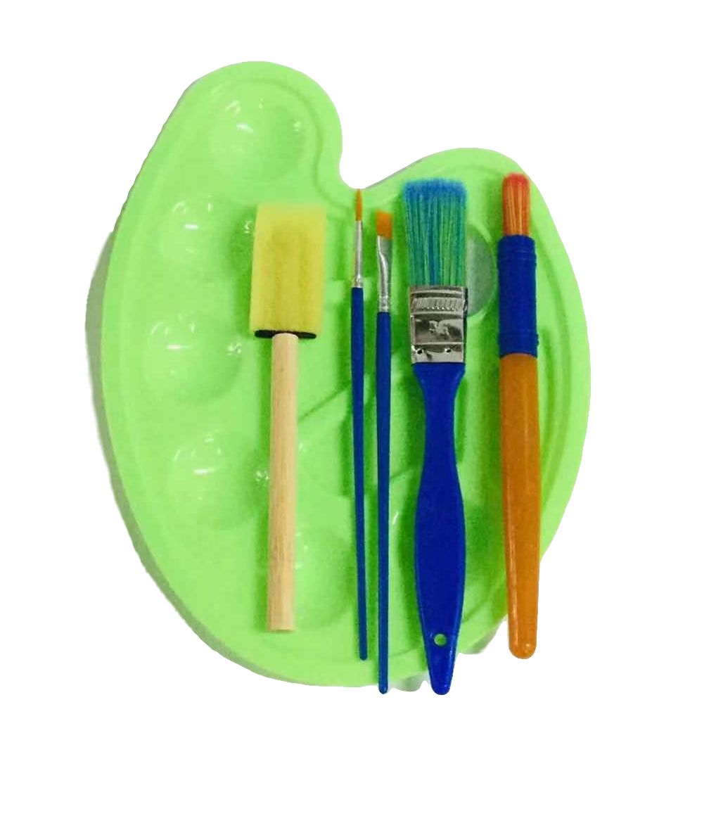 Paint Brush with Paint Tray Palette Set for Kids | Lazada PH