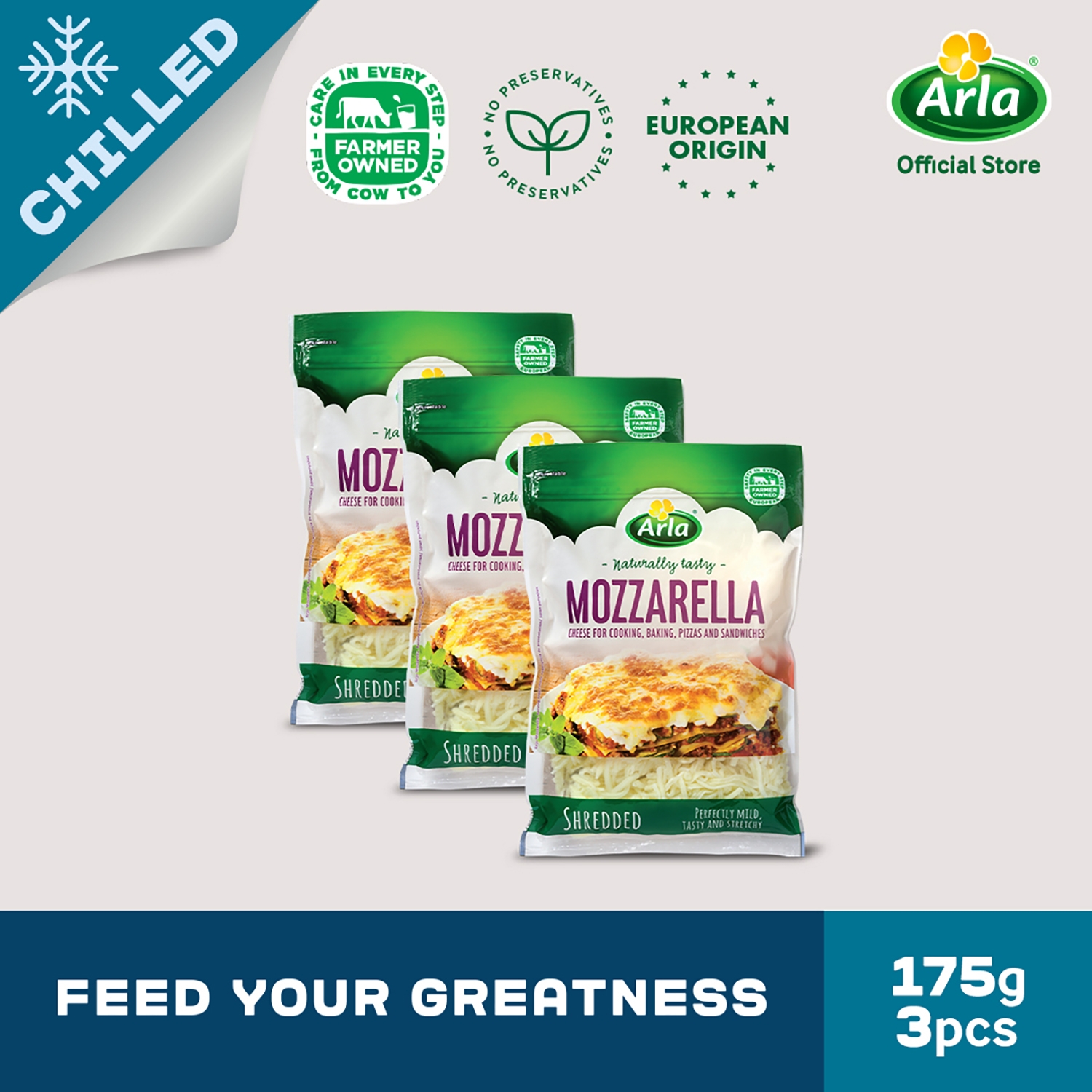 Arla Mozzarella Shredded Cheese 175g 3Pack Lazada PH