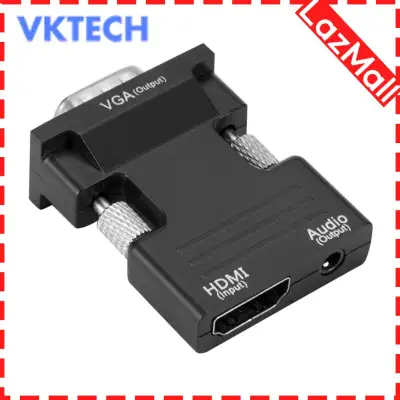 [Vktech] HDMI Female to VGA Male Adapter with Audio Cable Support 1080P Signal Output Converter