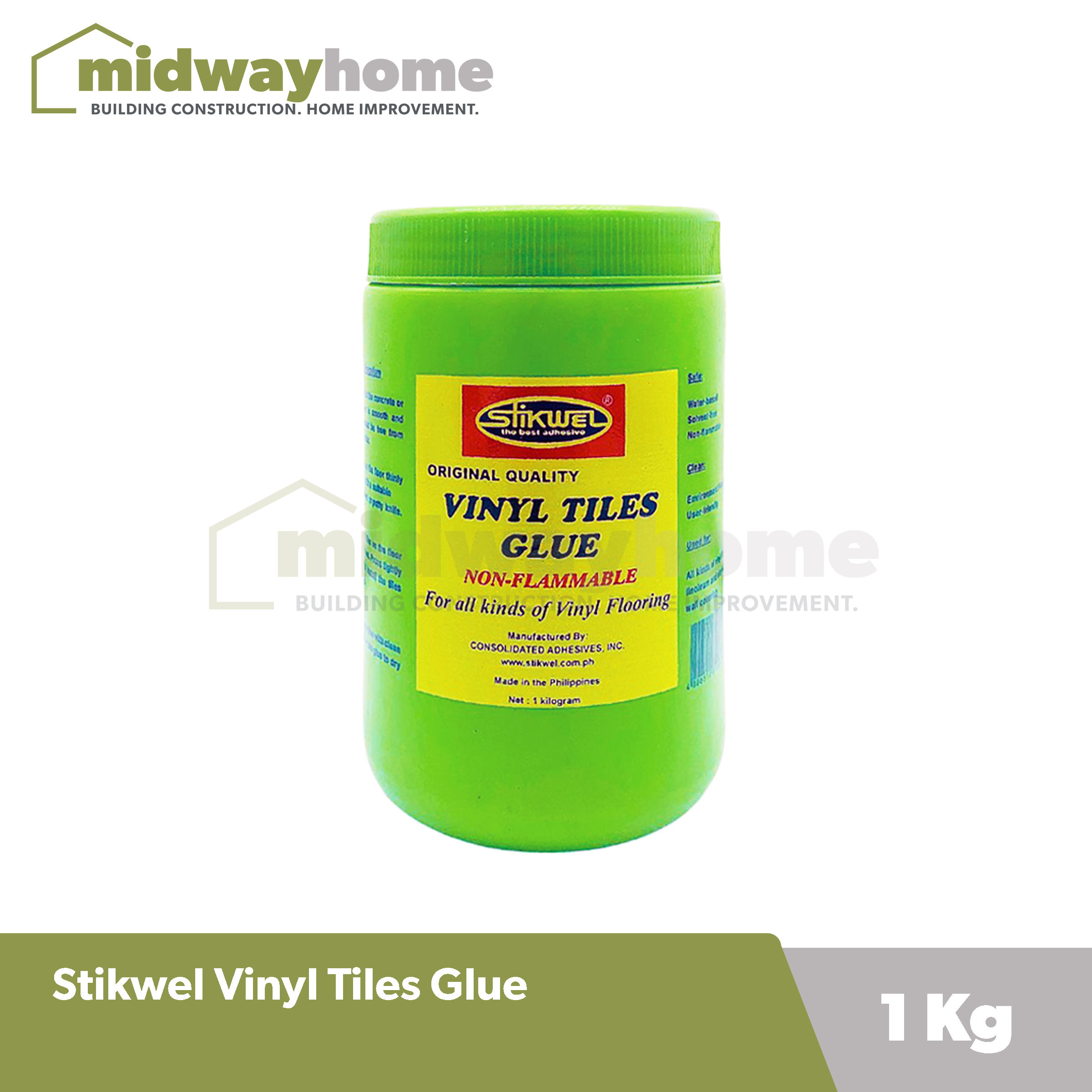 Stikwel Vinyl Tiles Glue (Green) 1 Kg (1 Liter) Lazada PH
