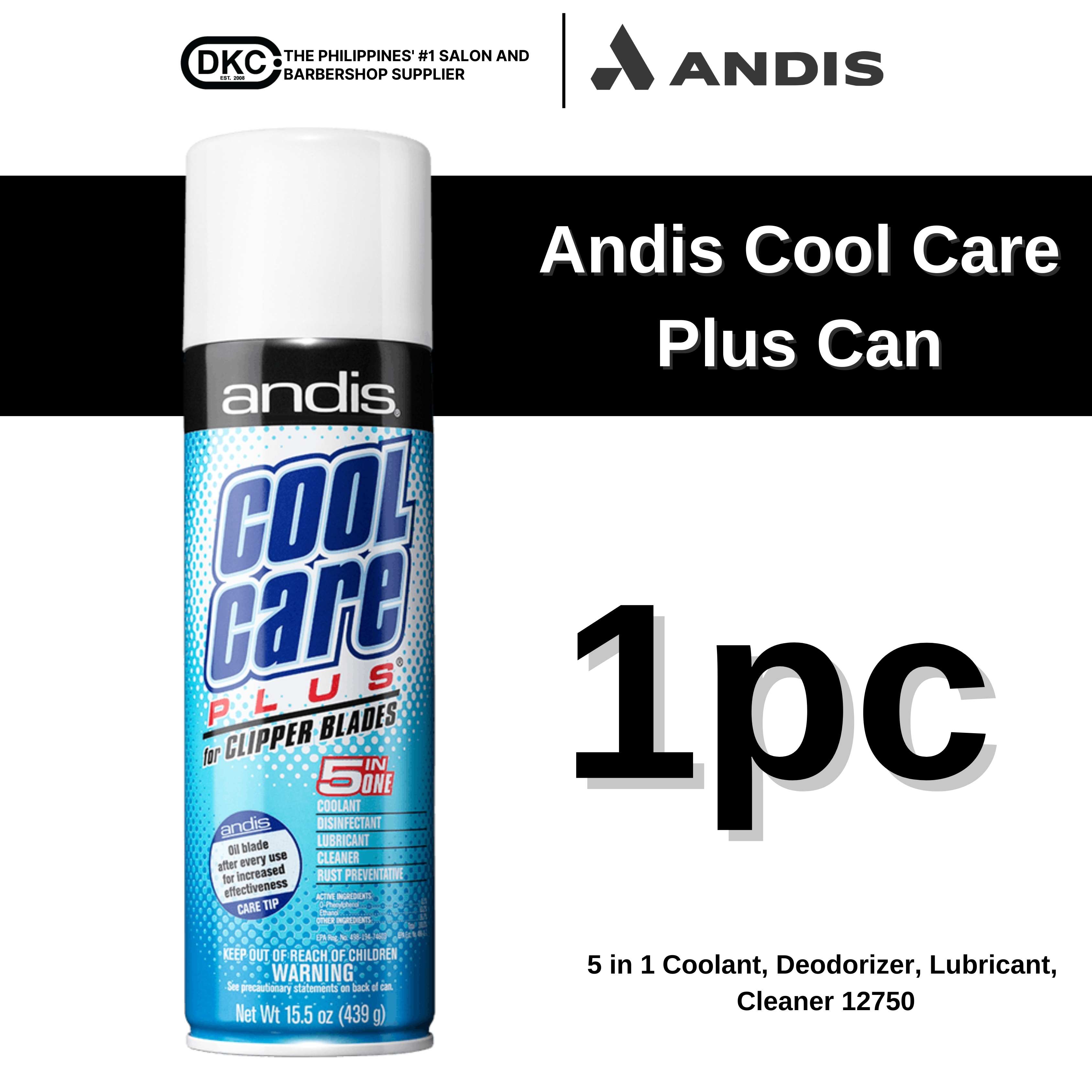 Andis 12750 Cool Care Plus 5-in-1 Clipper Spray, 15.5 oz Can, Blade Care  and Treatment, Blue