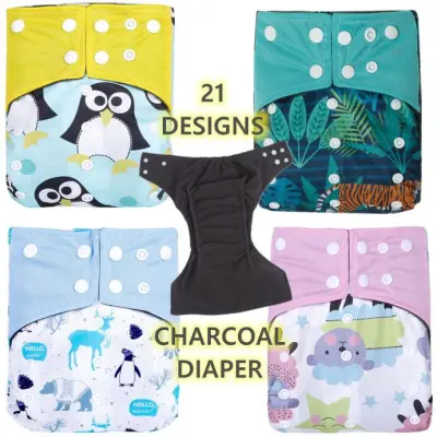 Charcoal Washable Diaper Deodorization Nappy Fast Dry Nappies Adjustable Baby Diapers