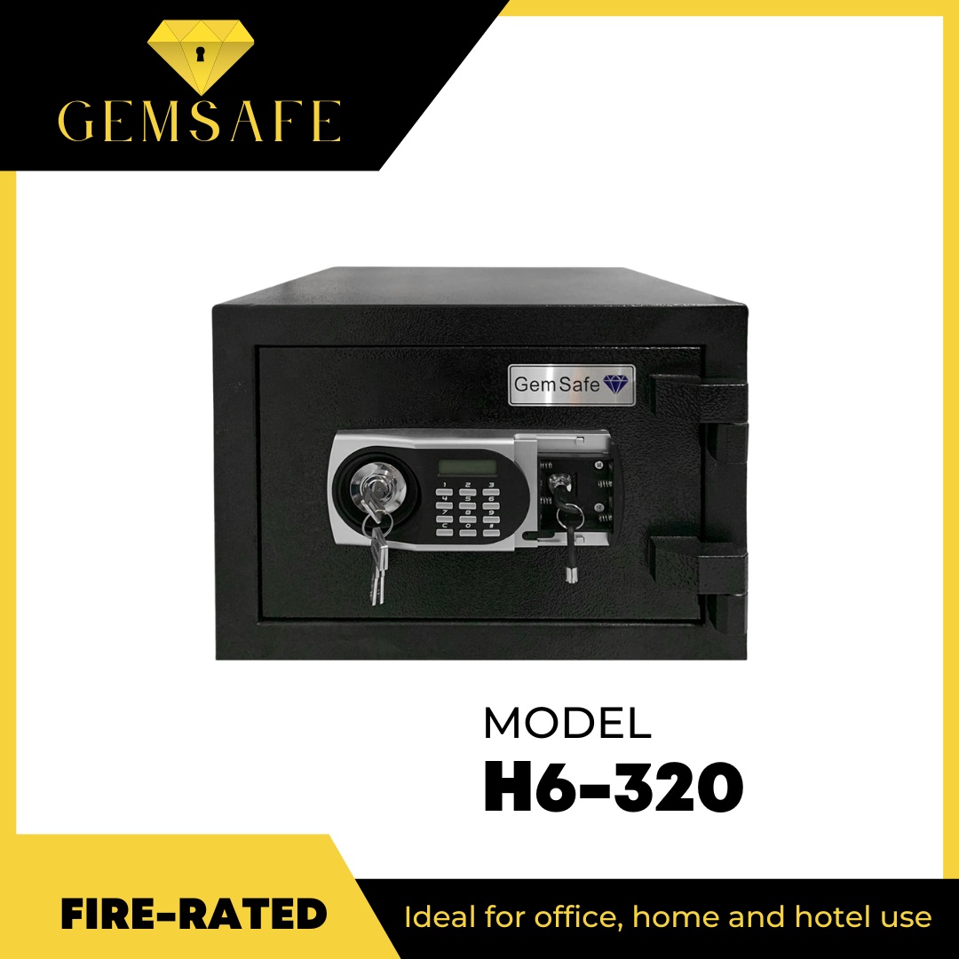Gemsafe H6320 Electronic Digital lock with keys , Steel Safety Box, Digital Safe, Jewelry Box