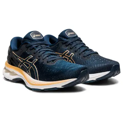 ASICS Women's GEL-KAYANO 27 Running Shoes in French Blue/Champagne sports shoes