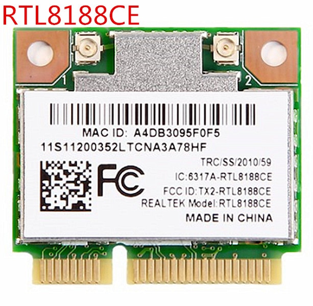 realtek rtl8188ce wireless lan 802.11n pci-e nic 5gz