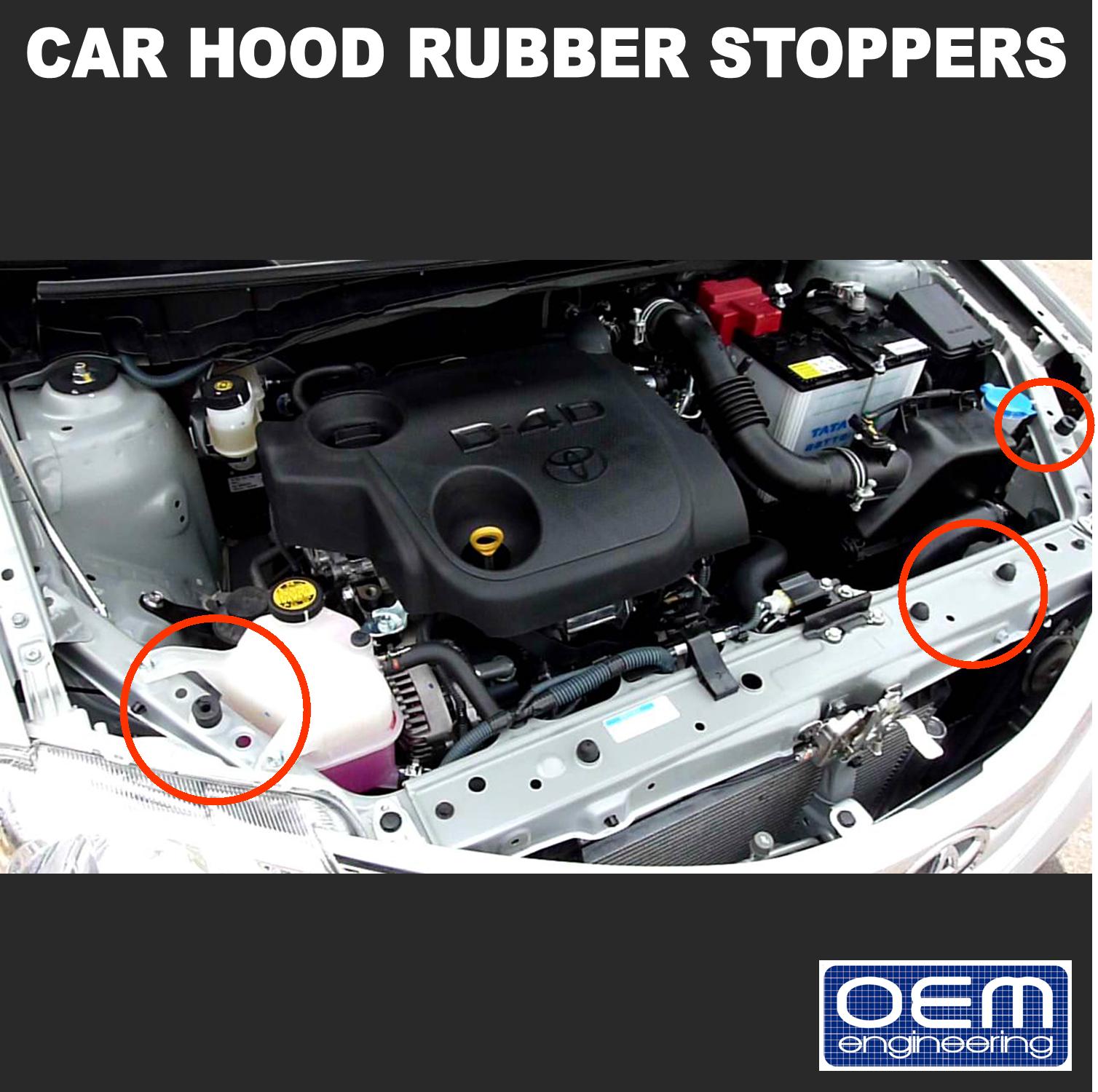 OEM Engineering CAR HOOD RUBBER STOPPERS Type E , Hood Stopper , Hood