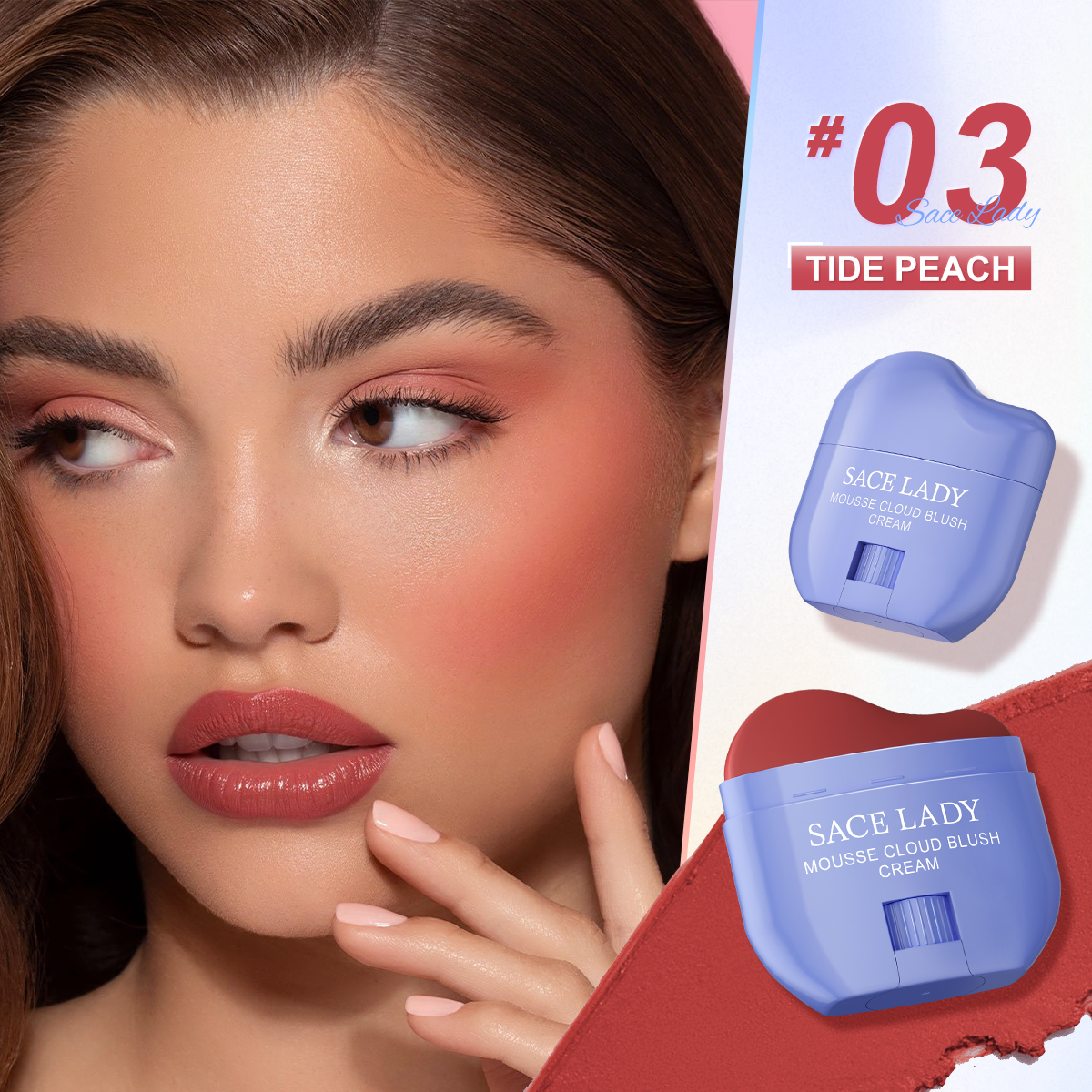 SACE LADY Makeup Blush Cream Stick Longlasting pigment Silkysmooth