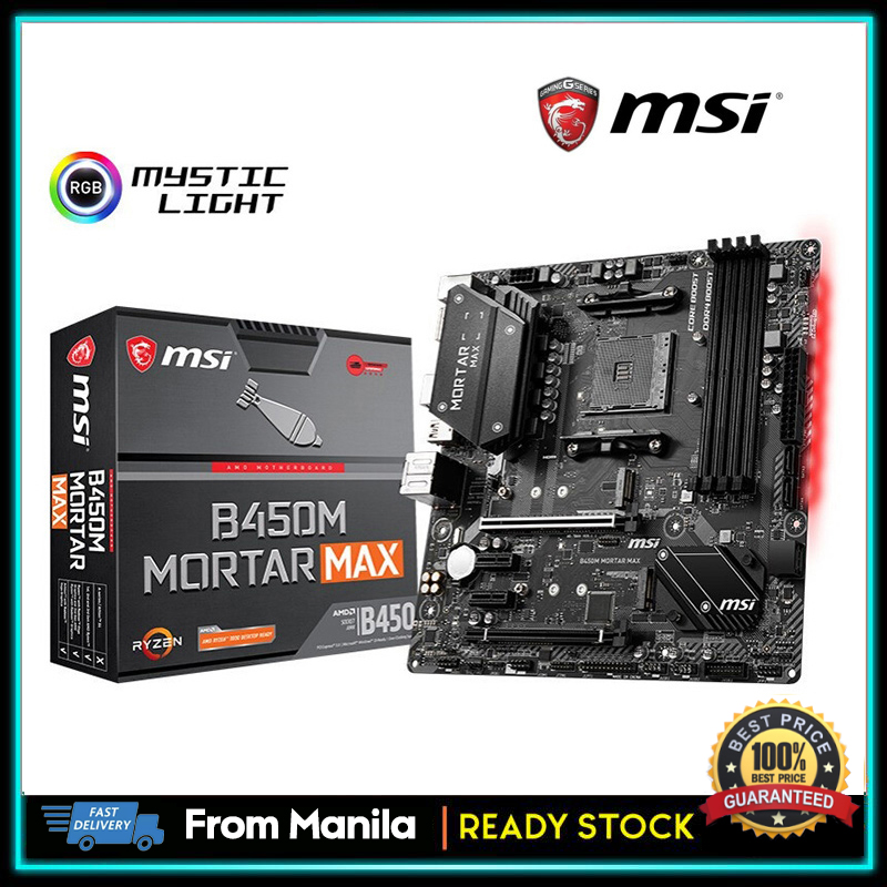 MSI B450M MORTAR Max M.2 Socket AM4 DDR4 Motherboard Msi B450 Mortar ...