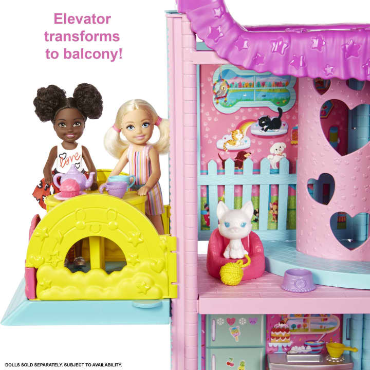 Barbie Chelsea PlayHouse Transforming Dollhouse With Slide, Pool