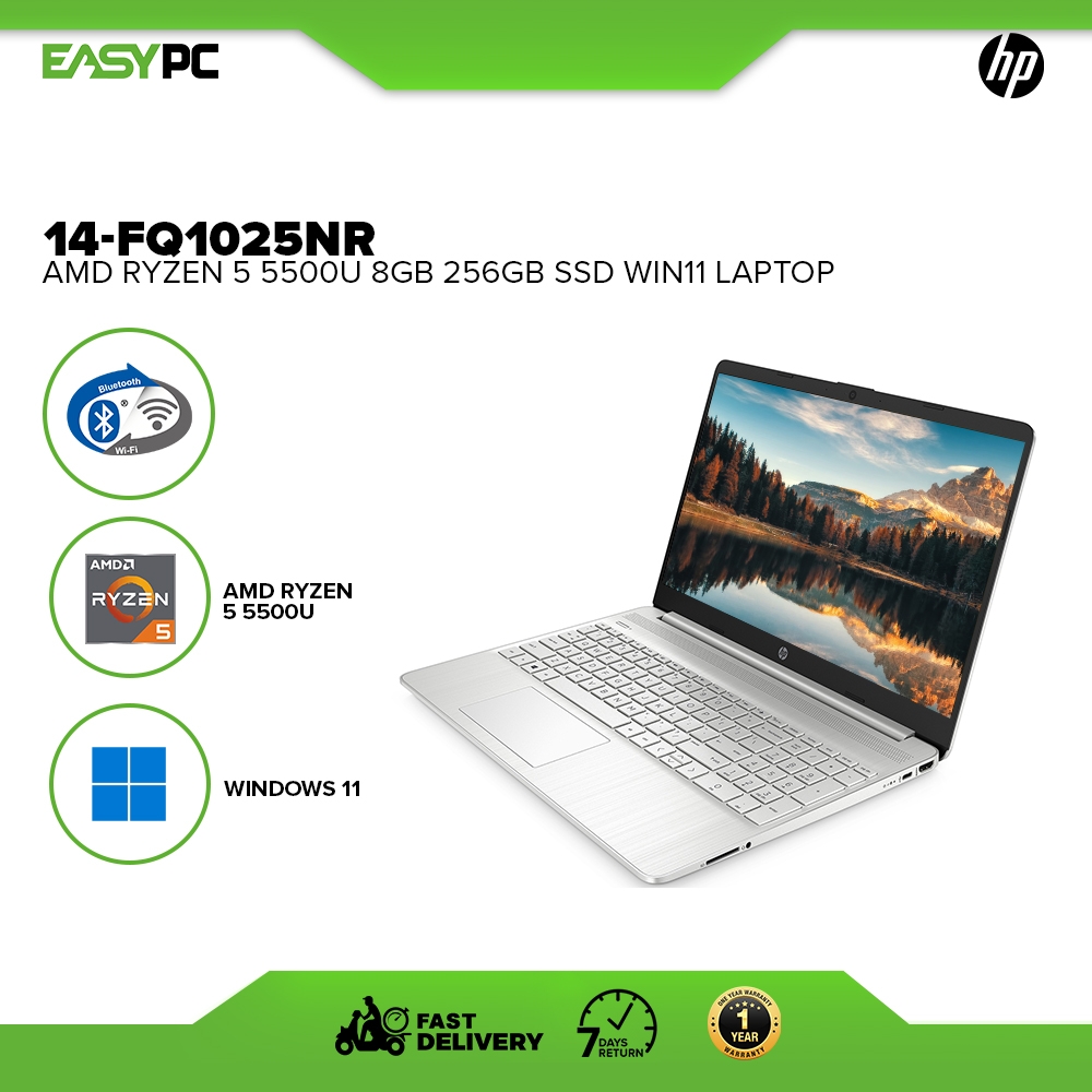 EasyPC HP 14fq1025nr AMD Ryzen 5 5500U/8GB/256GB SSD/Win11