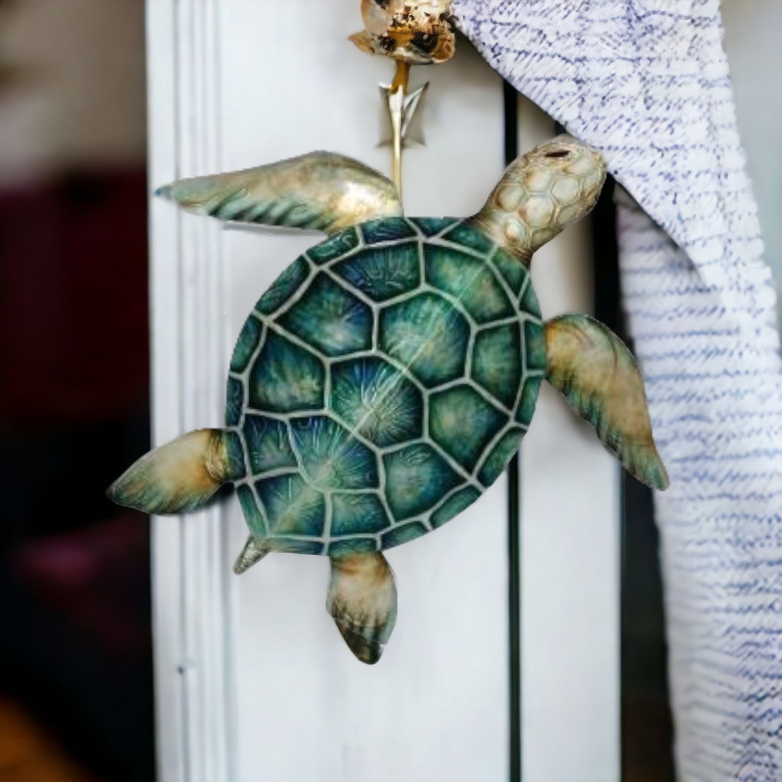 Sea Turtle wall decor Metal Pearlized green design Lazada PH