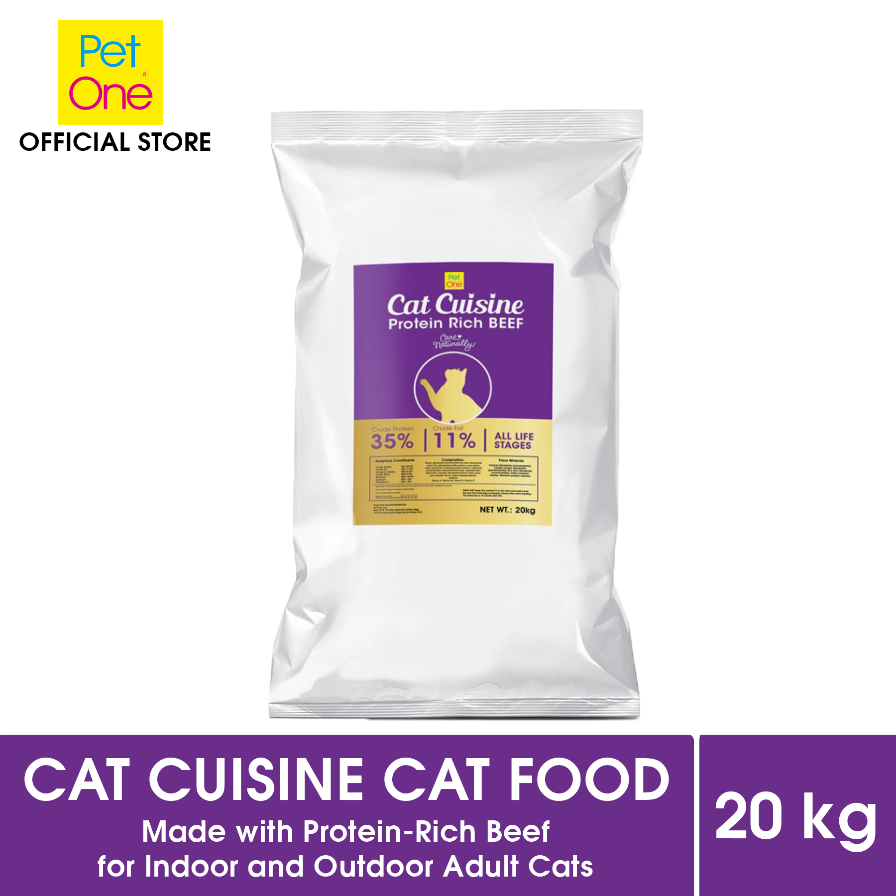 Pet One Cat Cuisine Protein Rich Beef 20kg Lazada PH