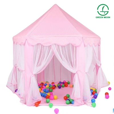 GREENMOON Large Indoor and Outdoor Kids Play House Pink Hexagon Princess Castle Kids Play Tent Child Play Tent