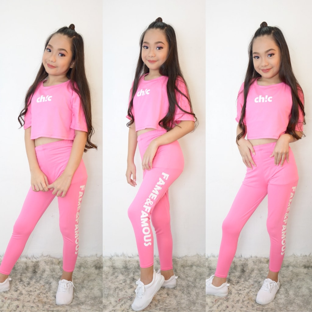 KIDS] CHIC CROP TOP AND JOGGER PANTS TERNO COORDINATES for kids ( fits 7 to  12 y/o) | Lazada PH