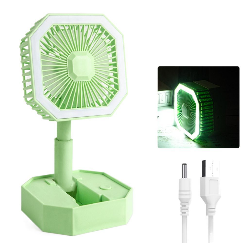 Rechargeable Electric Fan LED Light Folding Small Fan Stand Fan