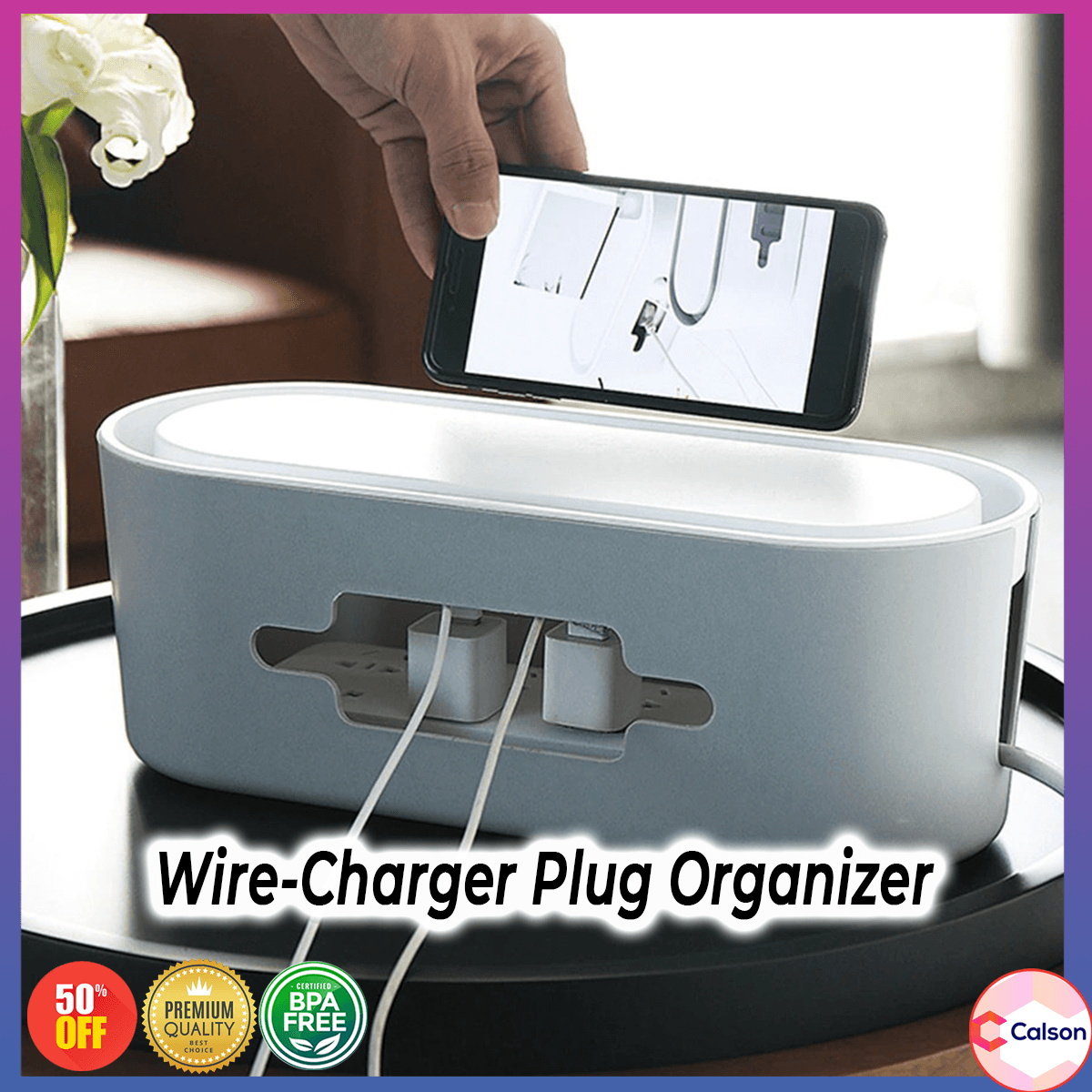 Home Ella Power Strip Cable Management Box Cable Management Wire